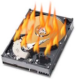 Hard Drive in Flames